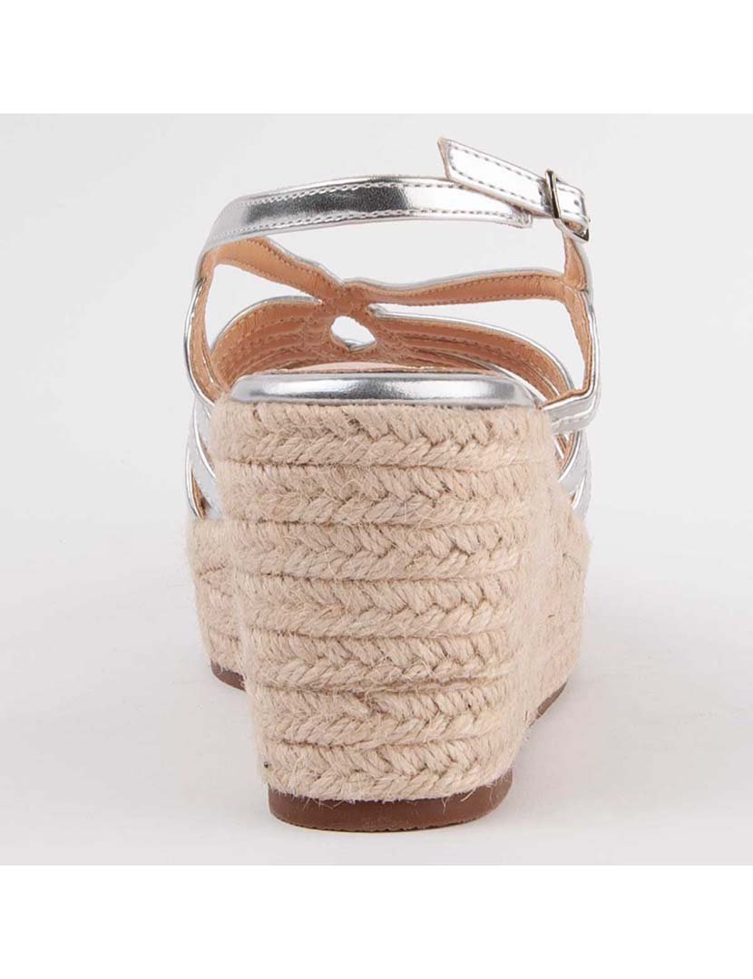 Sandálias de Cunha Senhora Prateado