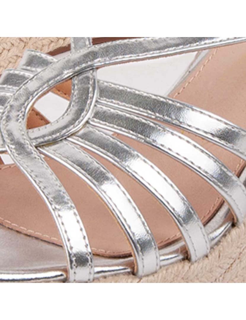 Sandálias de Cunha Senhora Prateado