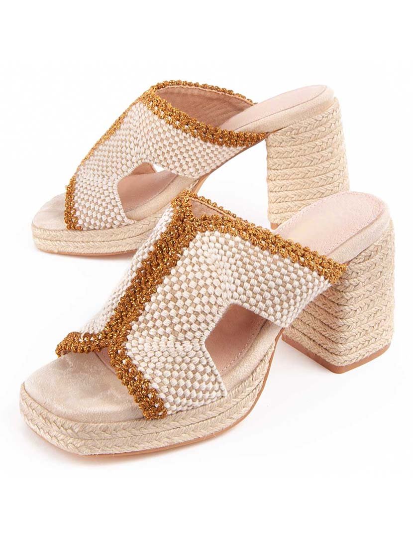 Sandálias com Salto Senhora Bege