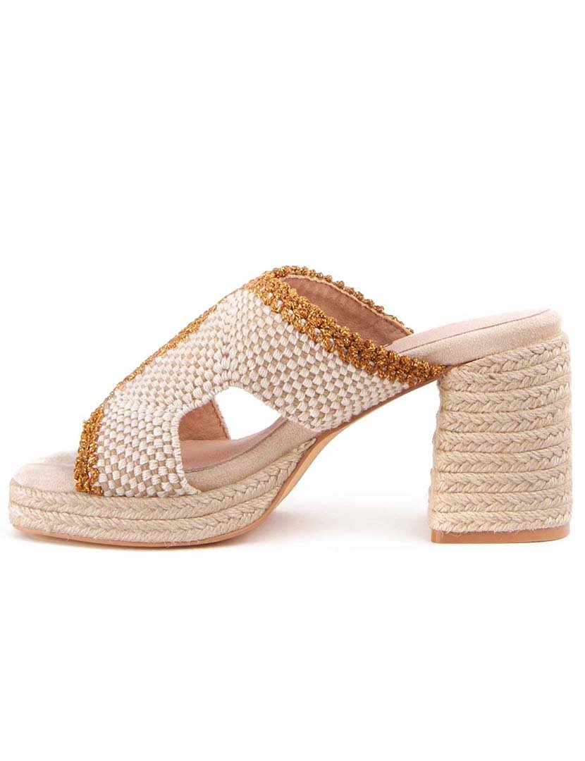 Sandálias com Salto Senhora Bege