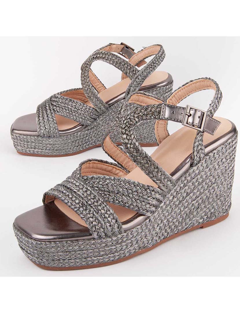 Sandálias de Cunha Senhora Cinza