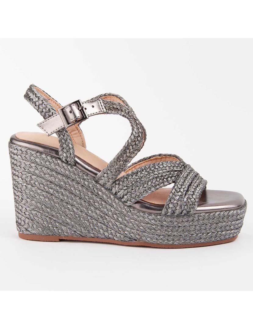 Sandálias de Cunha Senhora Cinza