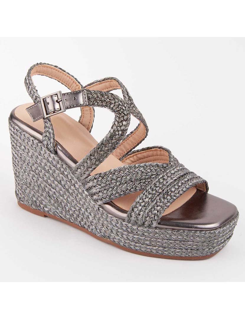 Sandálias de Cunha Senhora Cinza