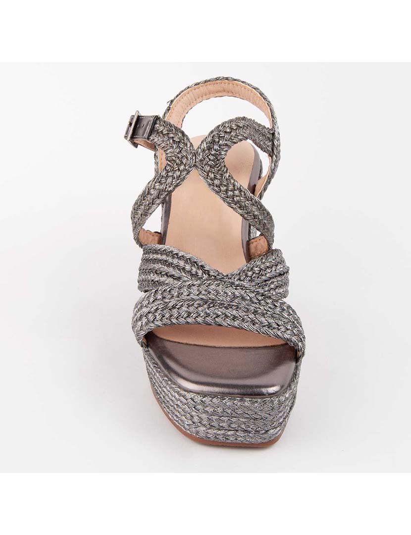 Sandálias de Cunha Senhora Cinza