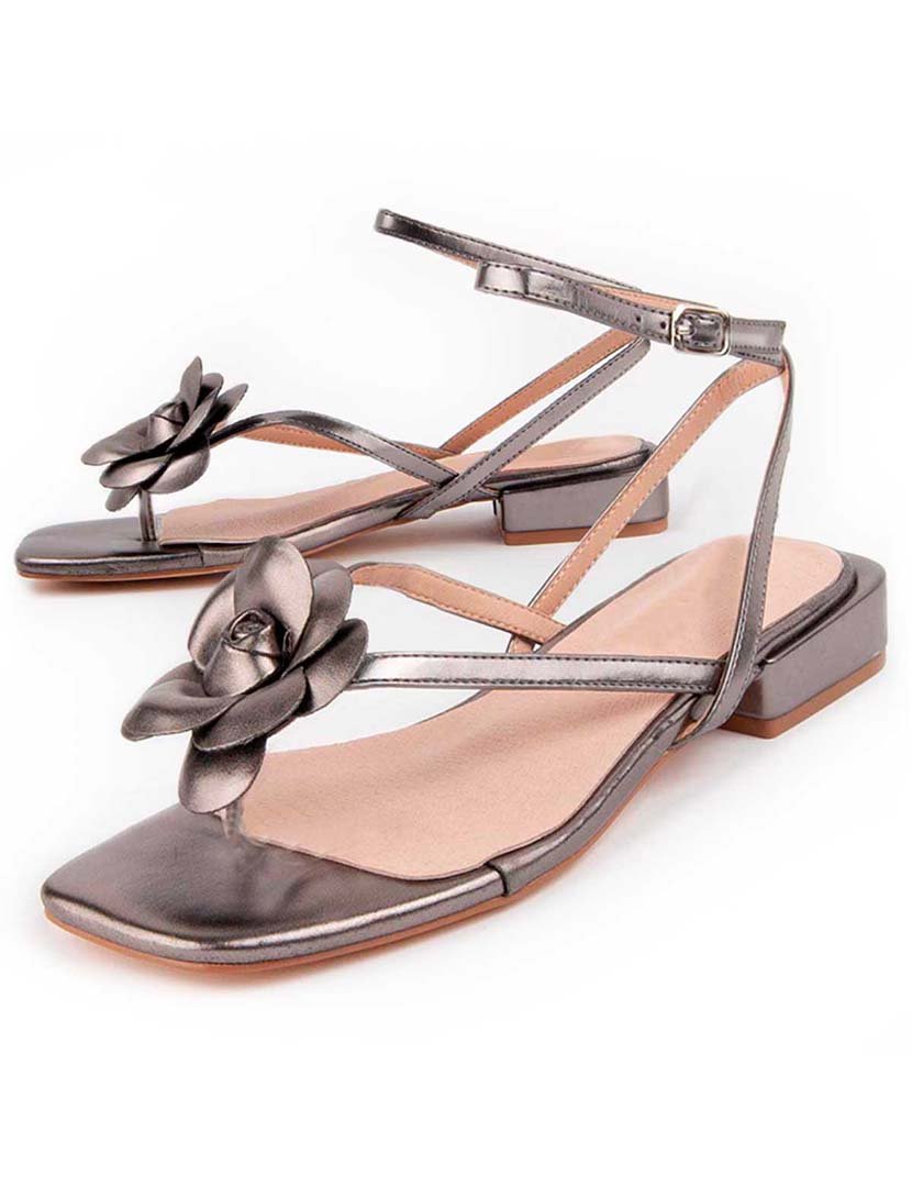 Sandálias Rasas Senhora Cinza