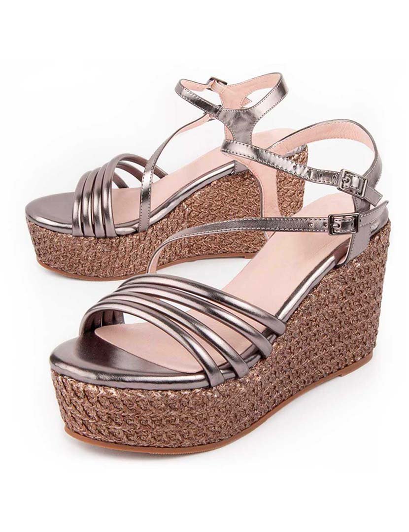 Sandálias de Cunha Senhora Cinza