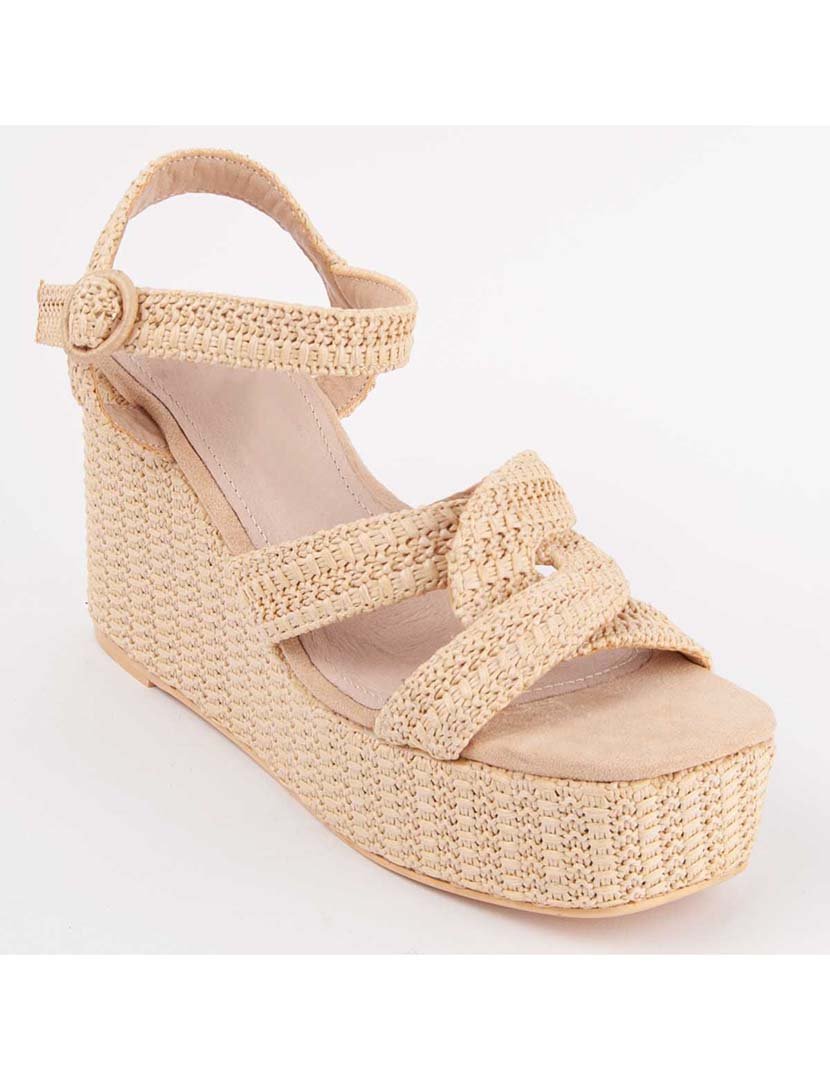 Sandálias de Cunha Senhora Bege