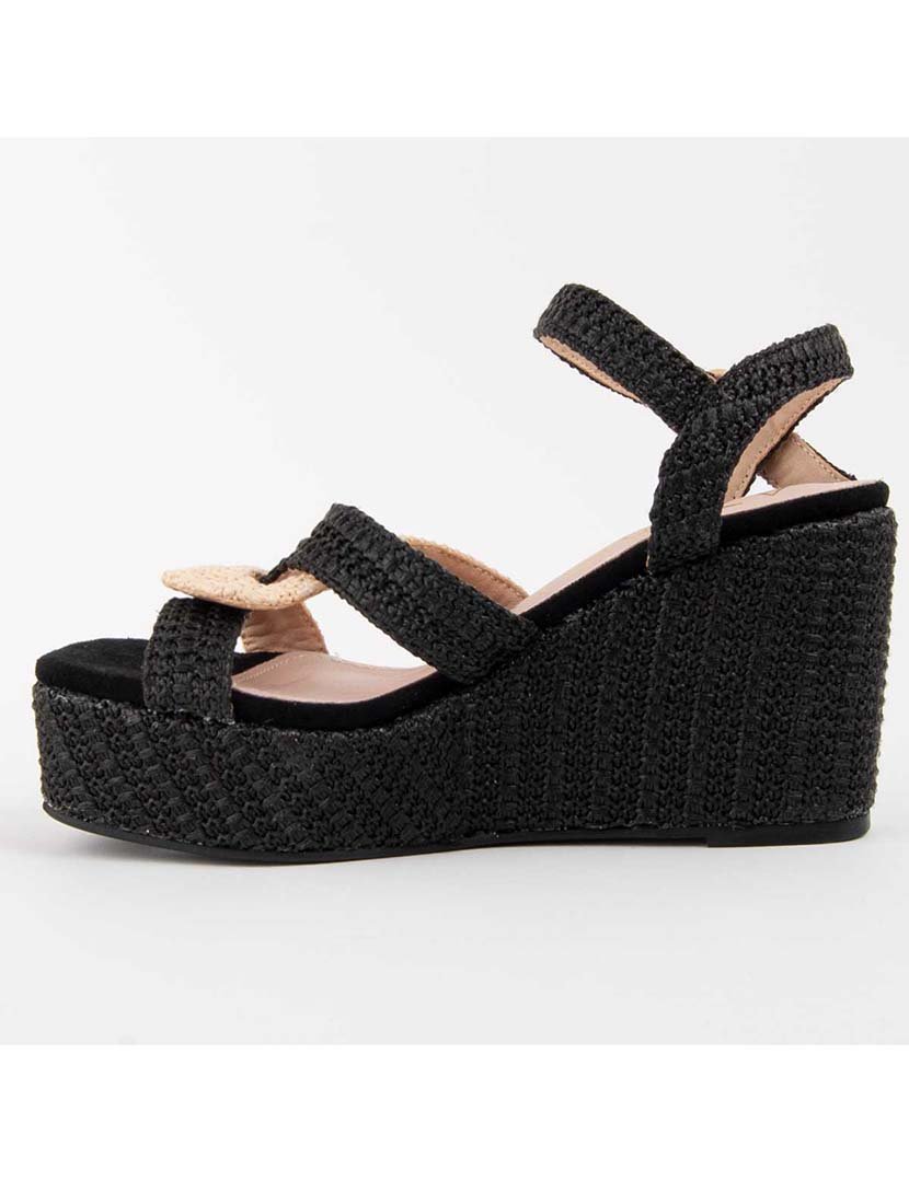 Sandálias de Cunha Senhora Preto