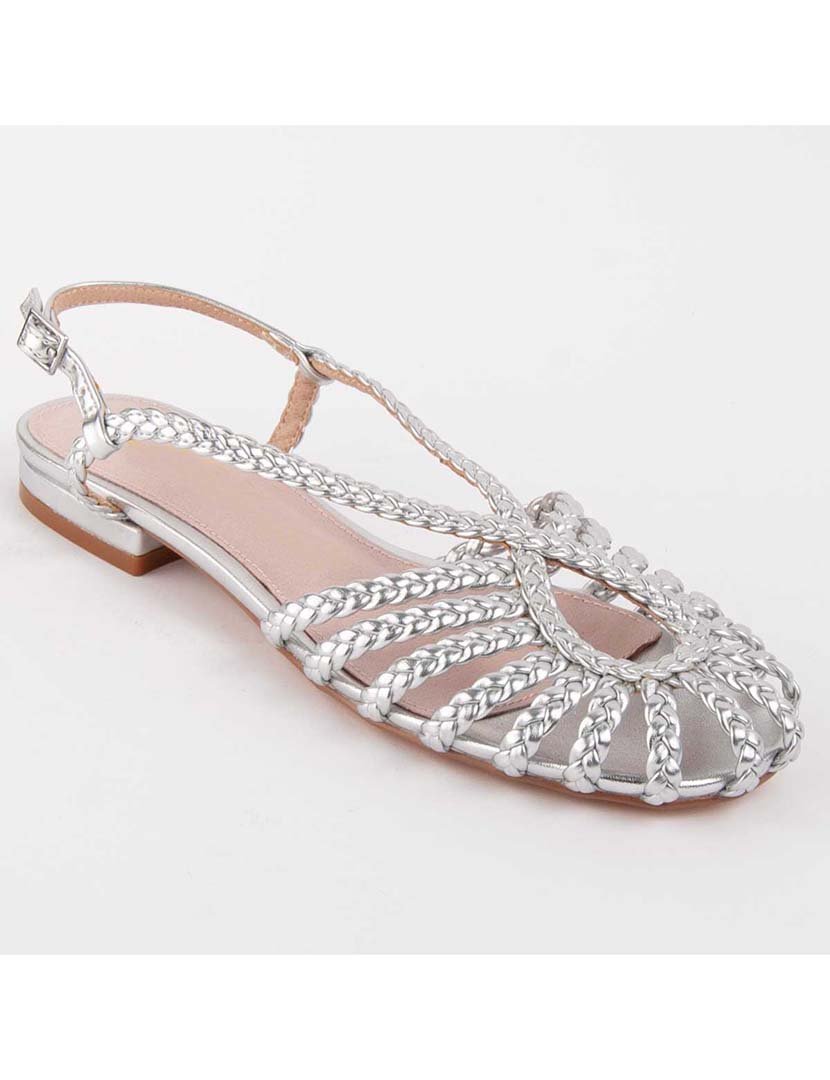 Sandálias Rasas Senhora Prateado