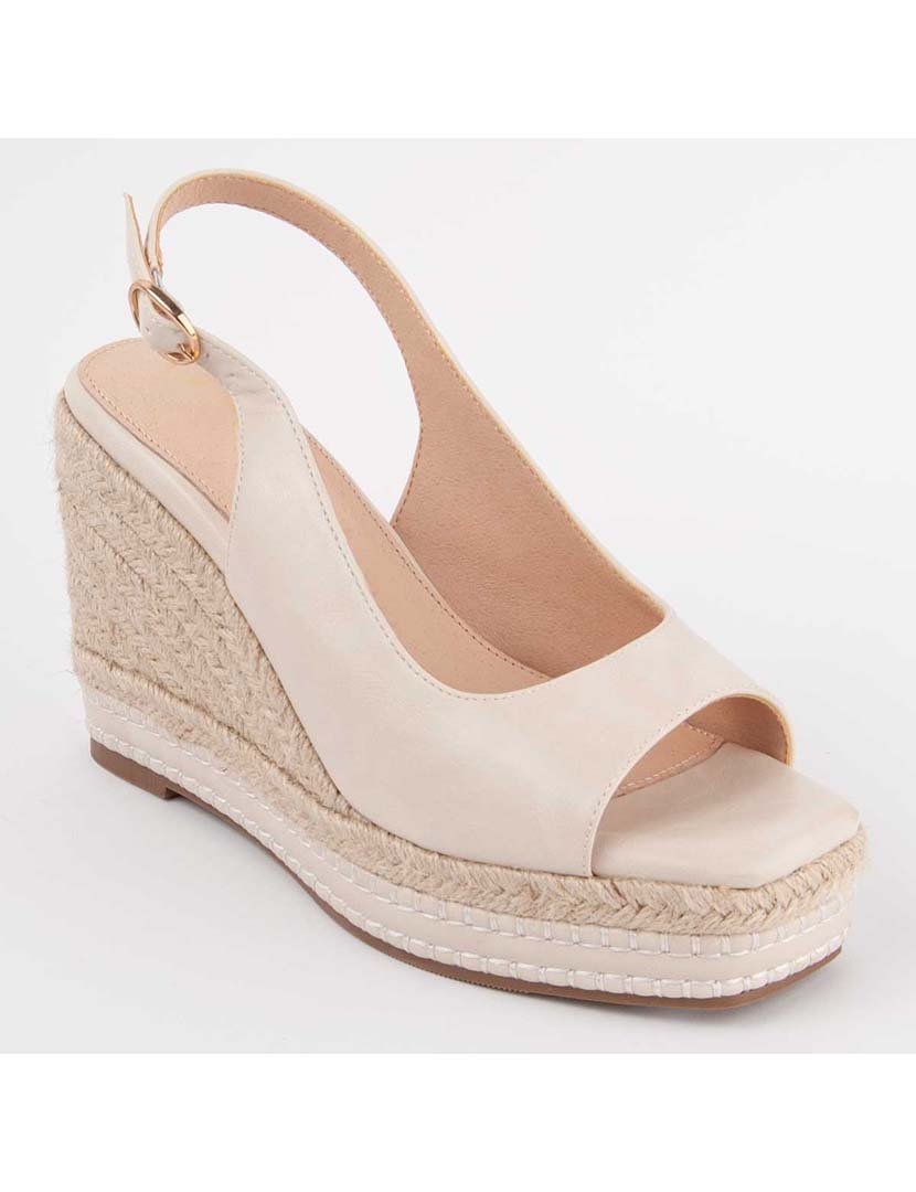 Sandálias de Cunha Senhora Bege