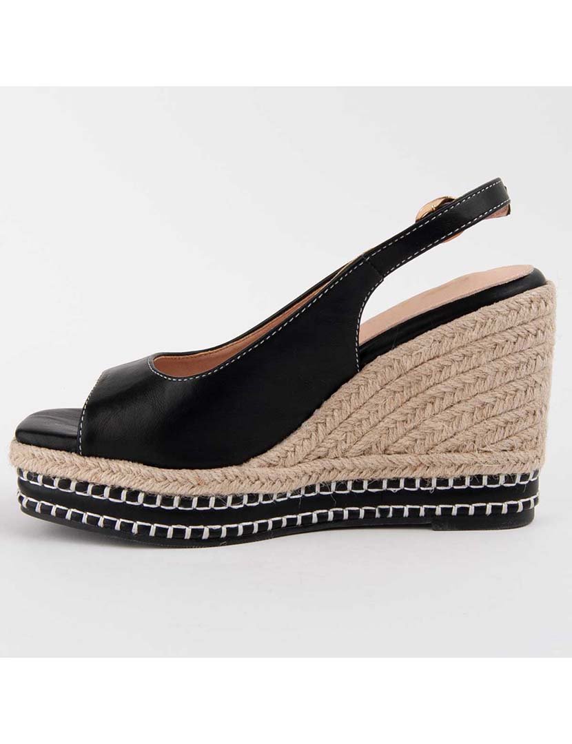 Sandálias de Cunha Senhora Preto