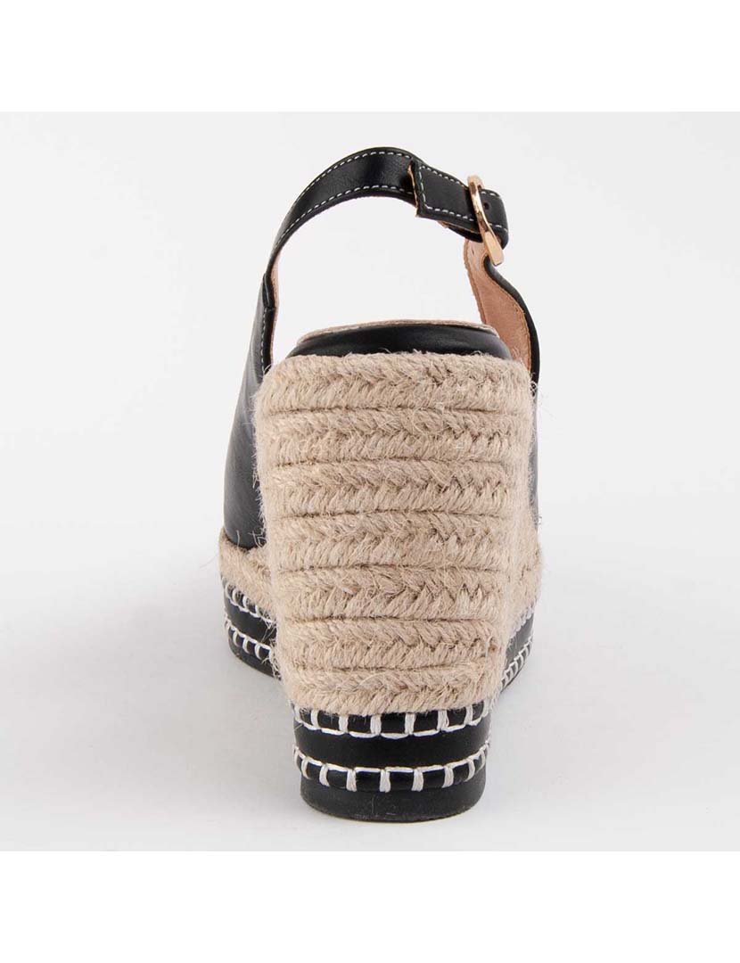 Sandálias de Cunha Senhora Preto