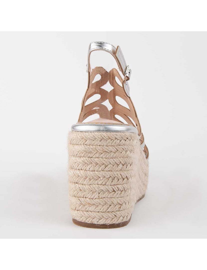 Sandálias de Cunha Senhora Prateado