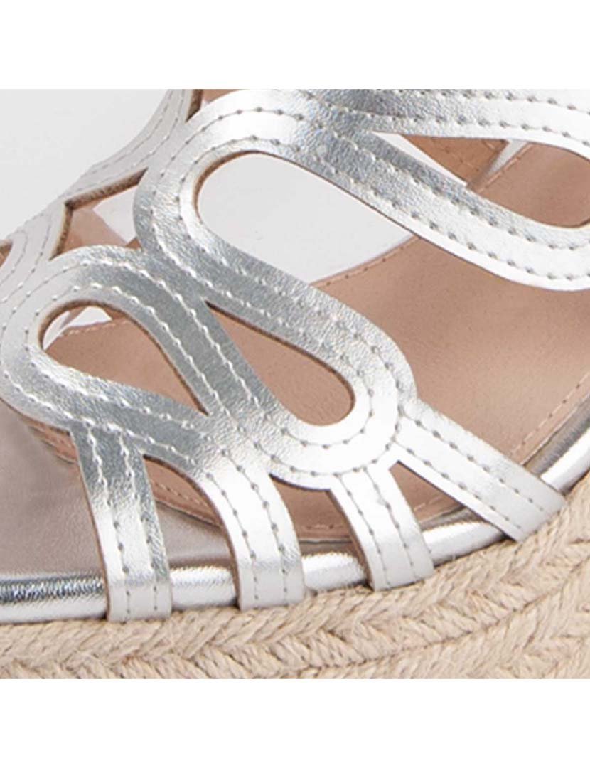 Sandálias de Cunha Senhora Prateado