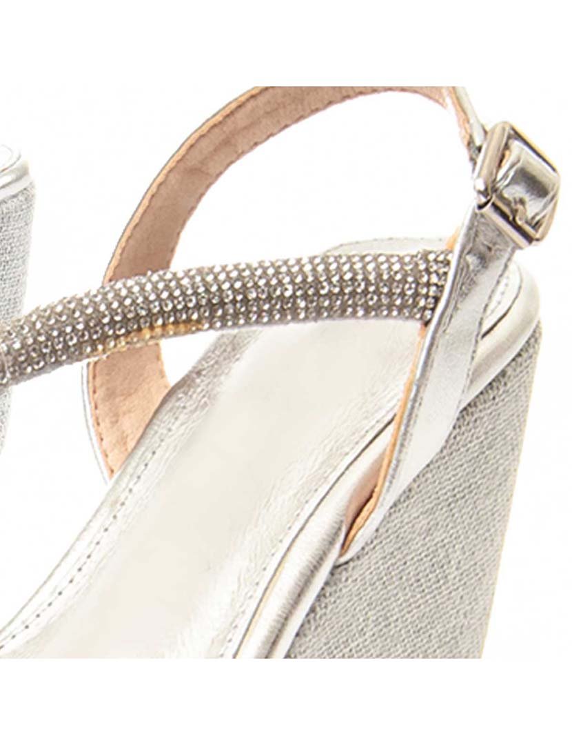 Sandálias de Cunha Senhora Prateado