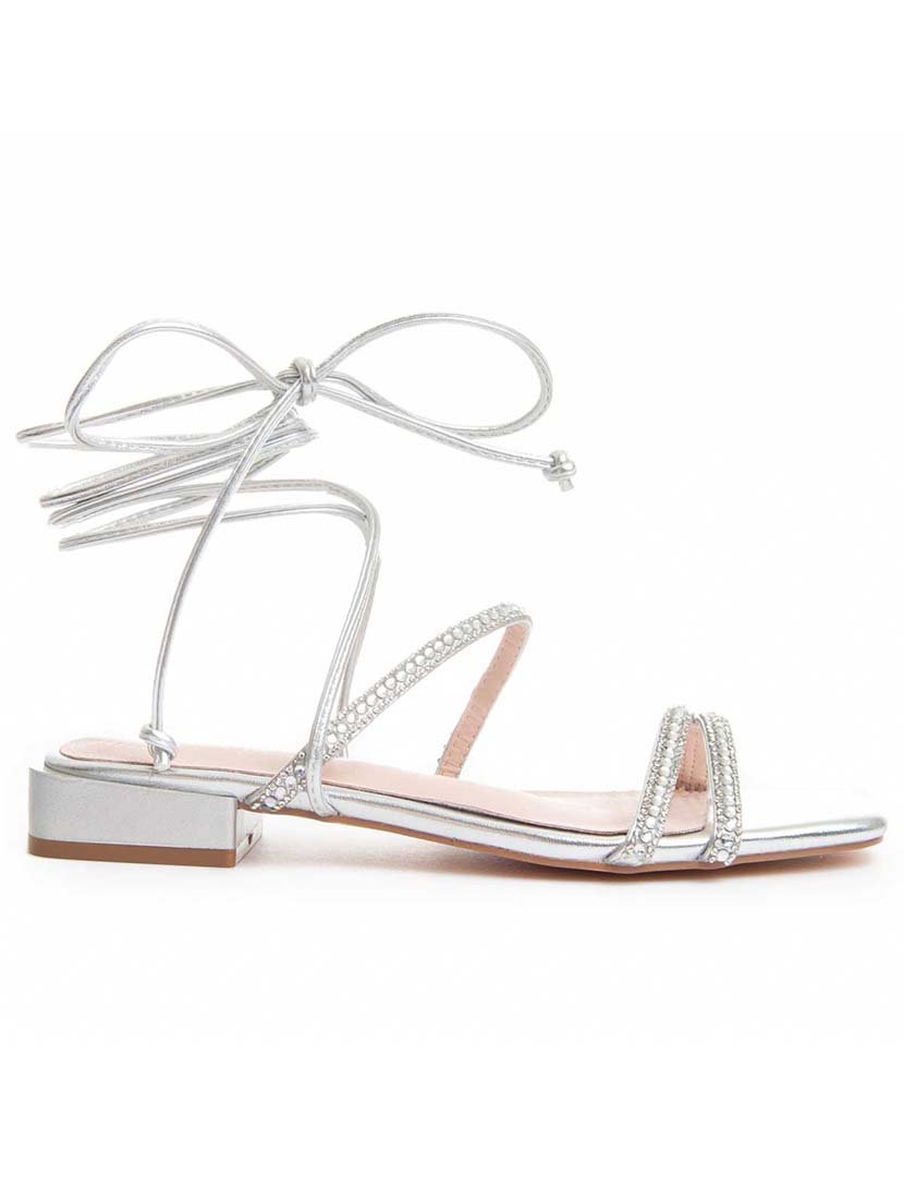 Sandálias Rasas Senhora Prateado