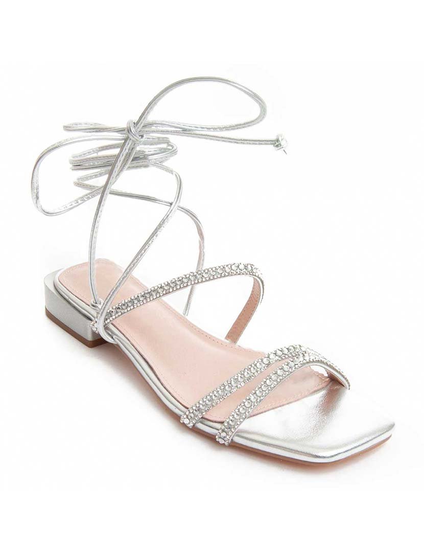 Sandálias Rasas Senhora Prateado