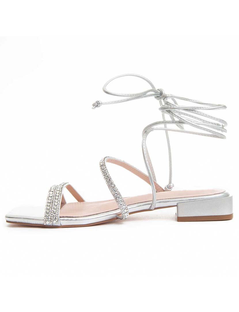 Sandálias Rasas Senhora Prateado