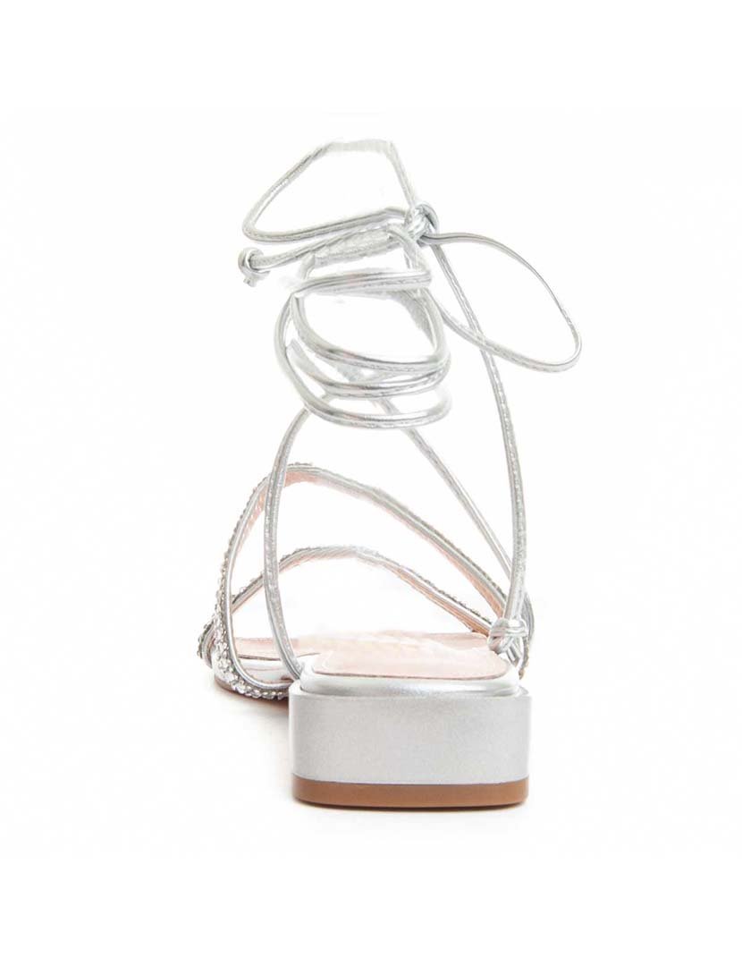 Sandálias Rasas Senhora Prateado