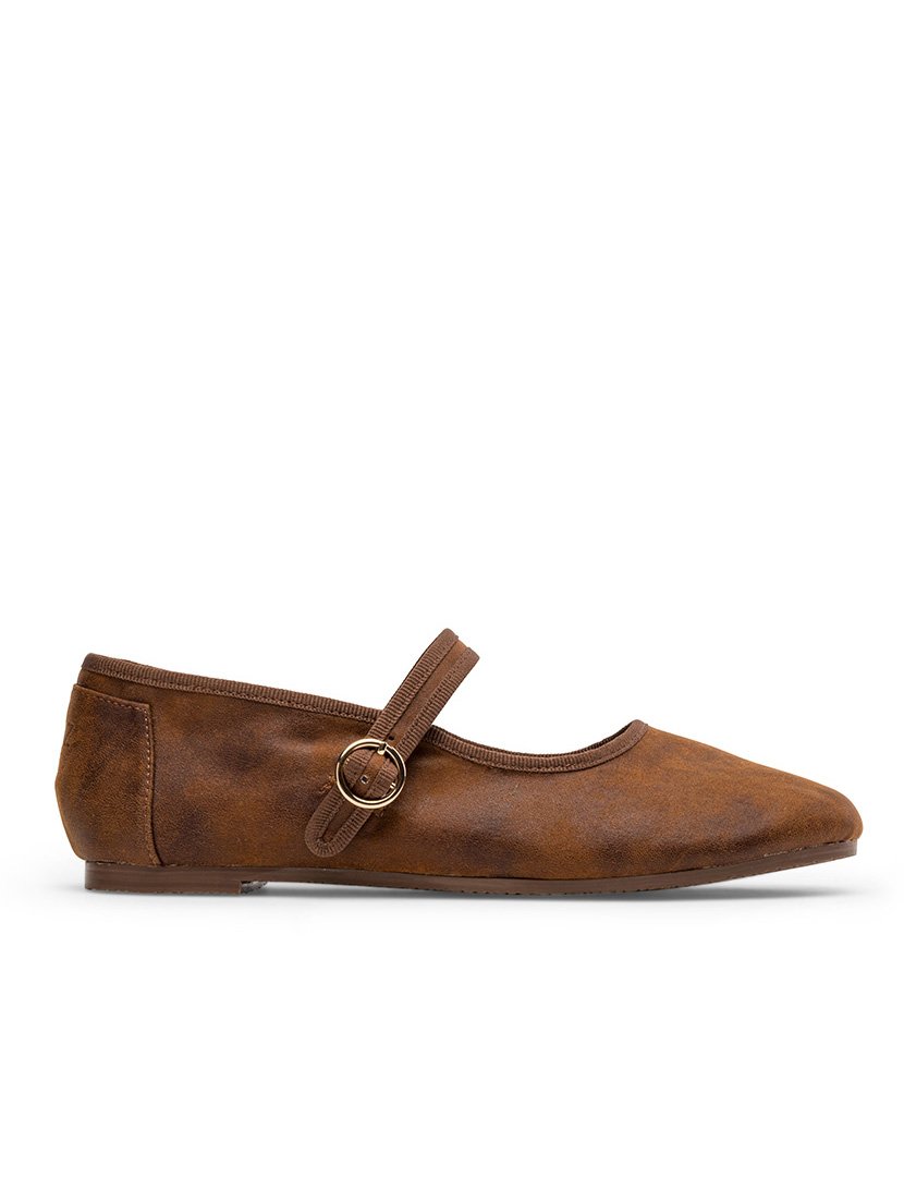 Mary Jane Vegan Leather Camel
