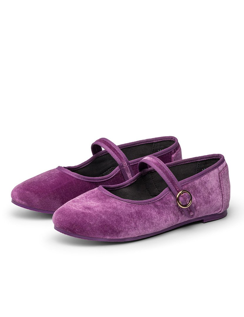 Mary Jane Menina Velvet Amethyst