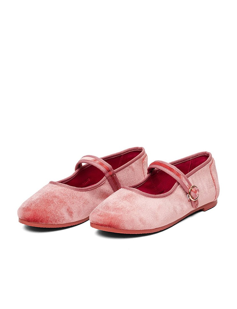 Mary Jane Velvet Blossom Pink
