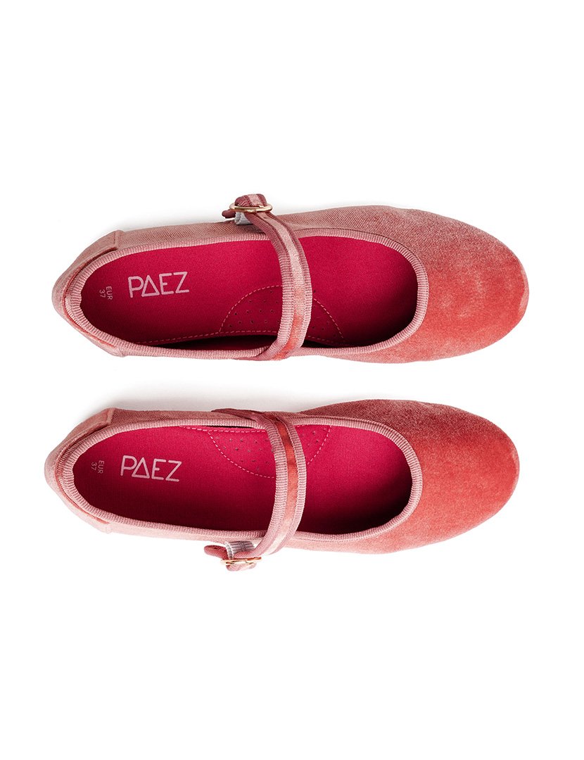 Mary Jane Velvet Blossom Pink