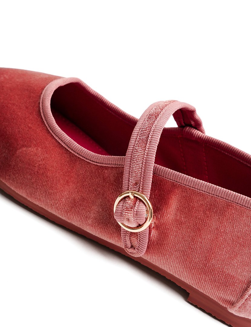 Mary Jane Velvet Blossom Pink