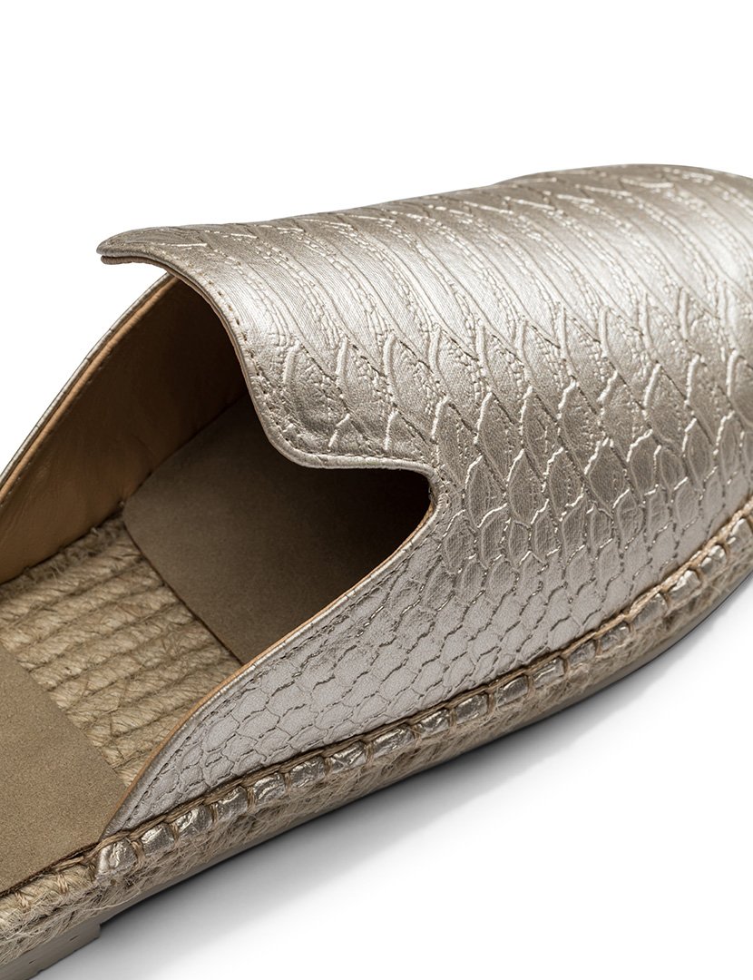 Mule Moc Vegan Leather Snake Gold