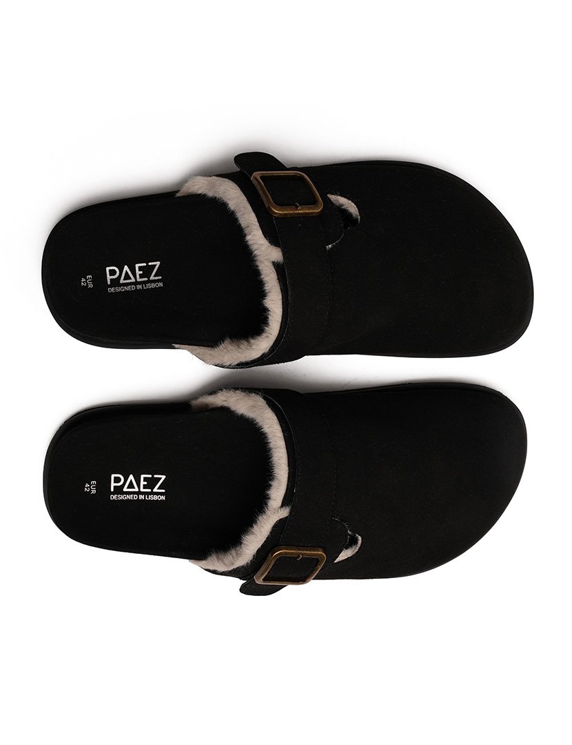 Clog Vegan Homem Suede Truffled Black