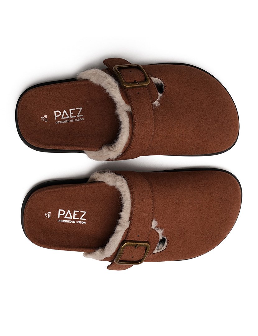 Clog Vegan Homem Suede Camel