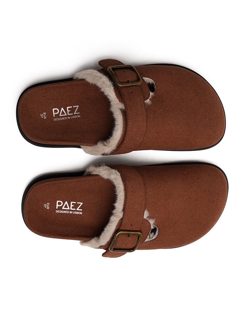 Clog Vegan Senhora Suede Camel