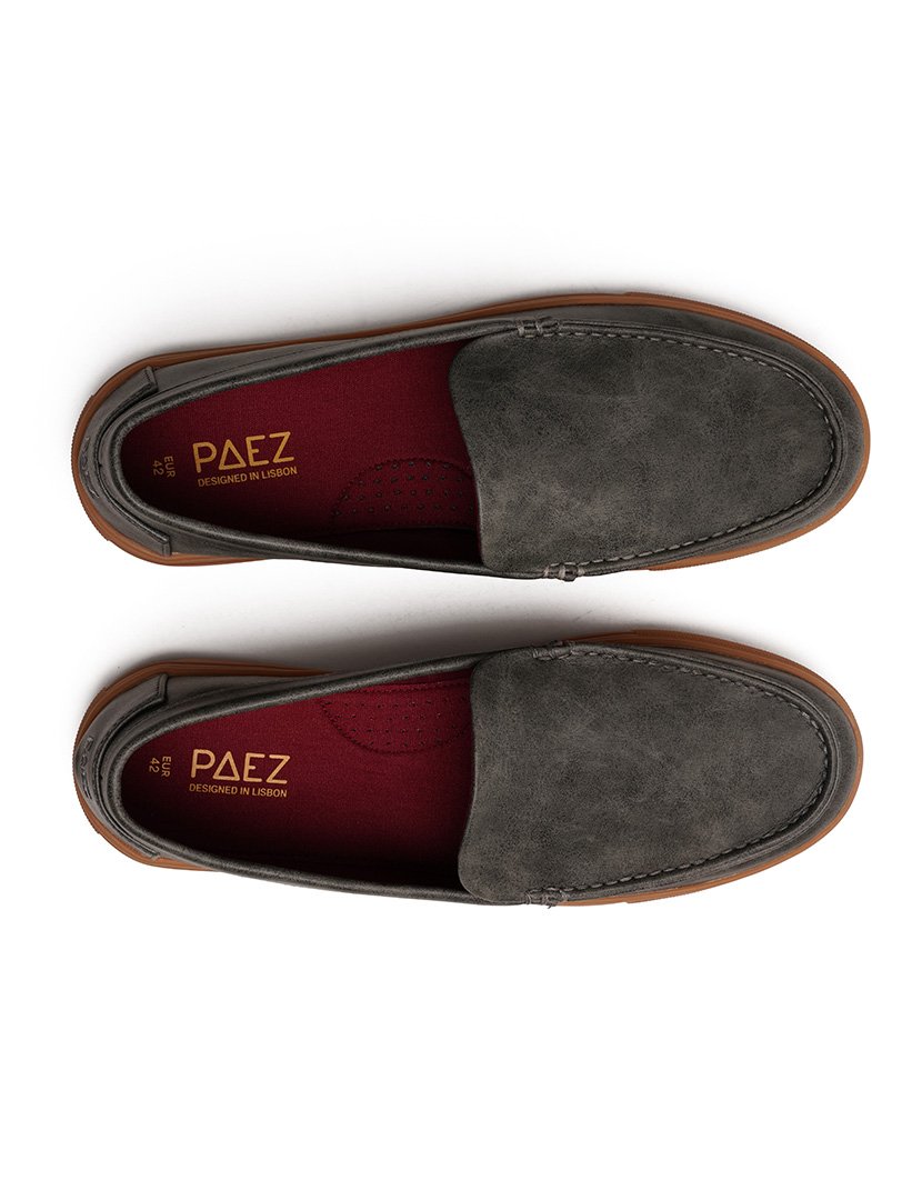 Loafer Vegan Homem Suede Pewter Grey