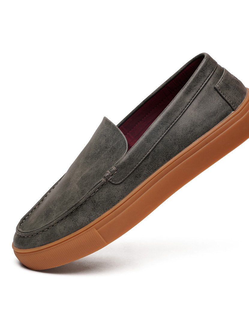 Loafer Vegan Homem Suede Pewter Grey