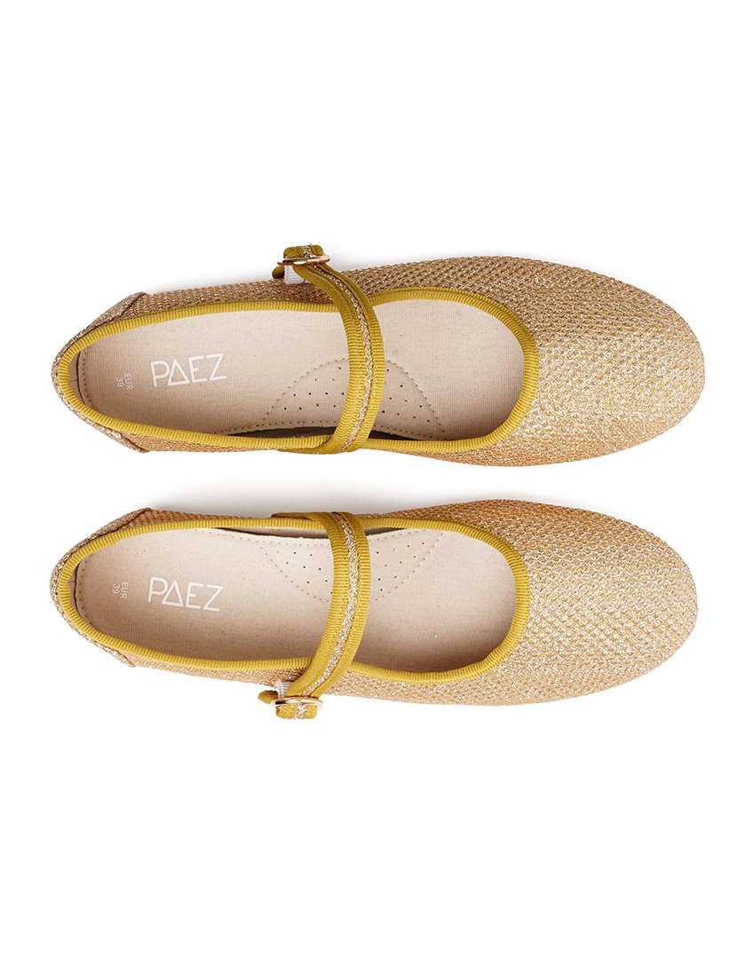 Mary Jane Glitter Gold