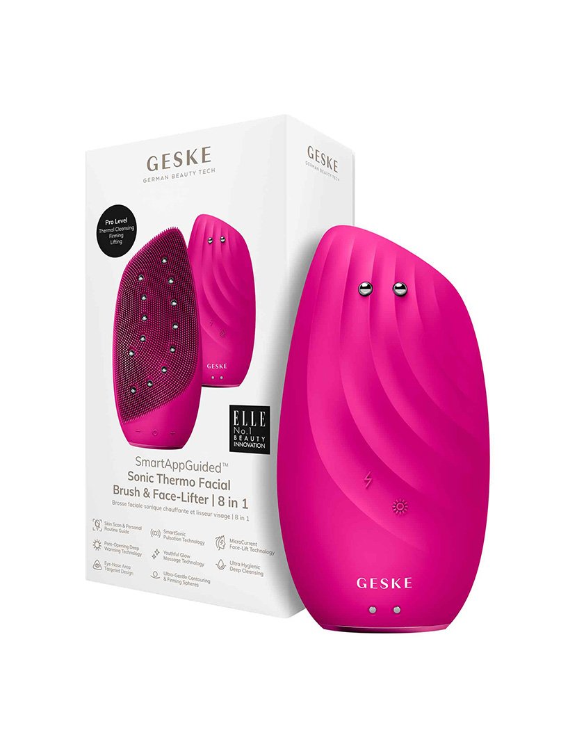 Escova facial térmica sónica 8 em 1 - Magenta