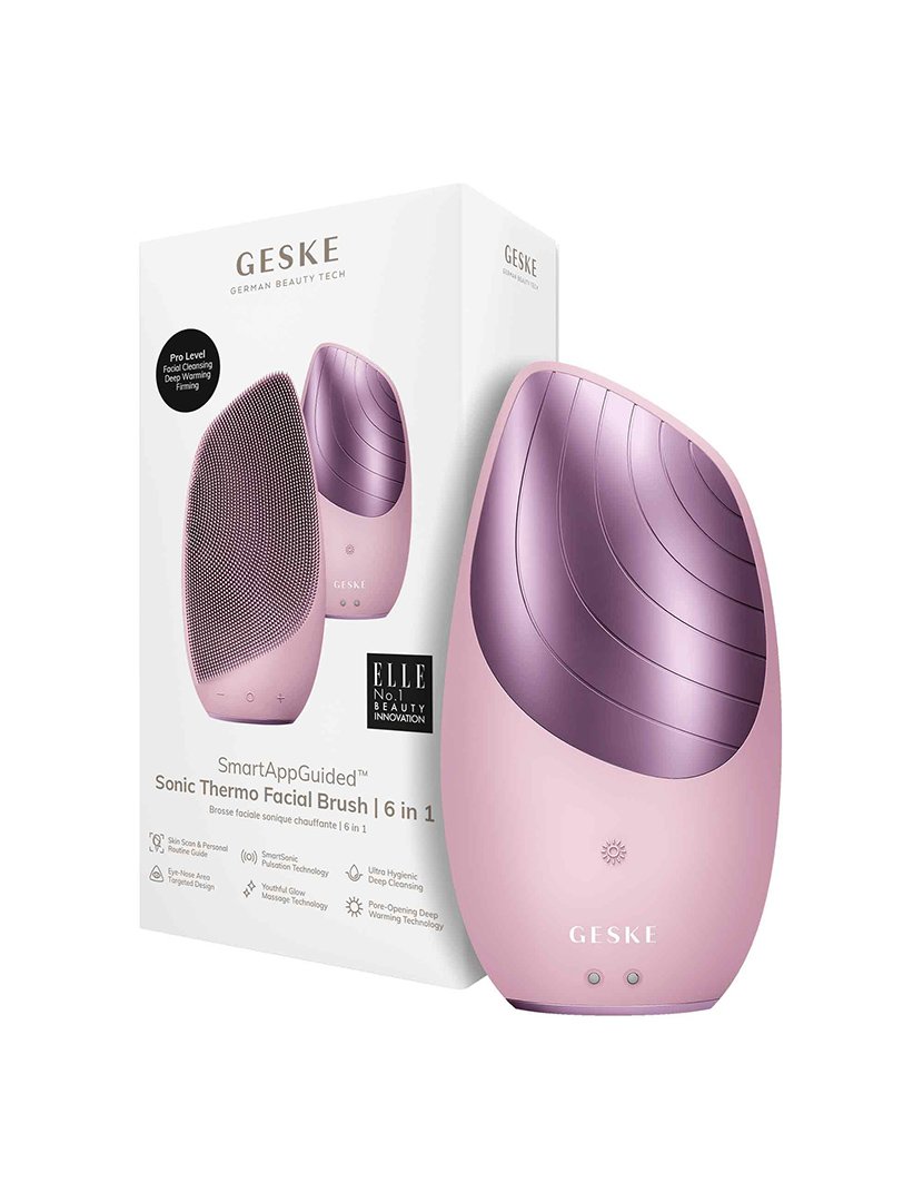 Escova de Limpeza Facial Thermo Sonic  6 em 1 -  Rosa