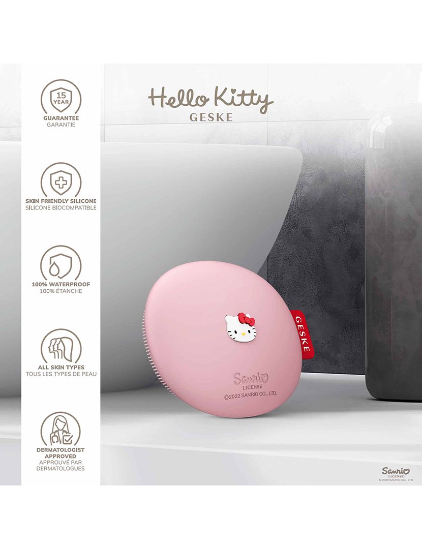 Escova de Limpeza Facial 3 em 1 - Hello Kitty - Rosa
