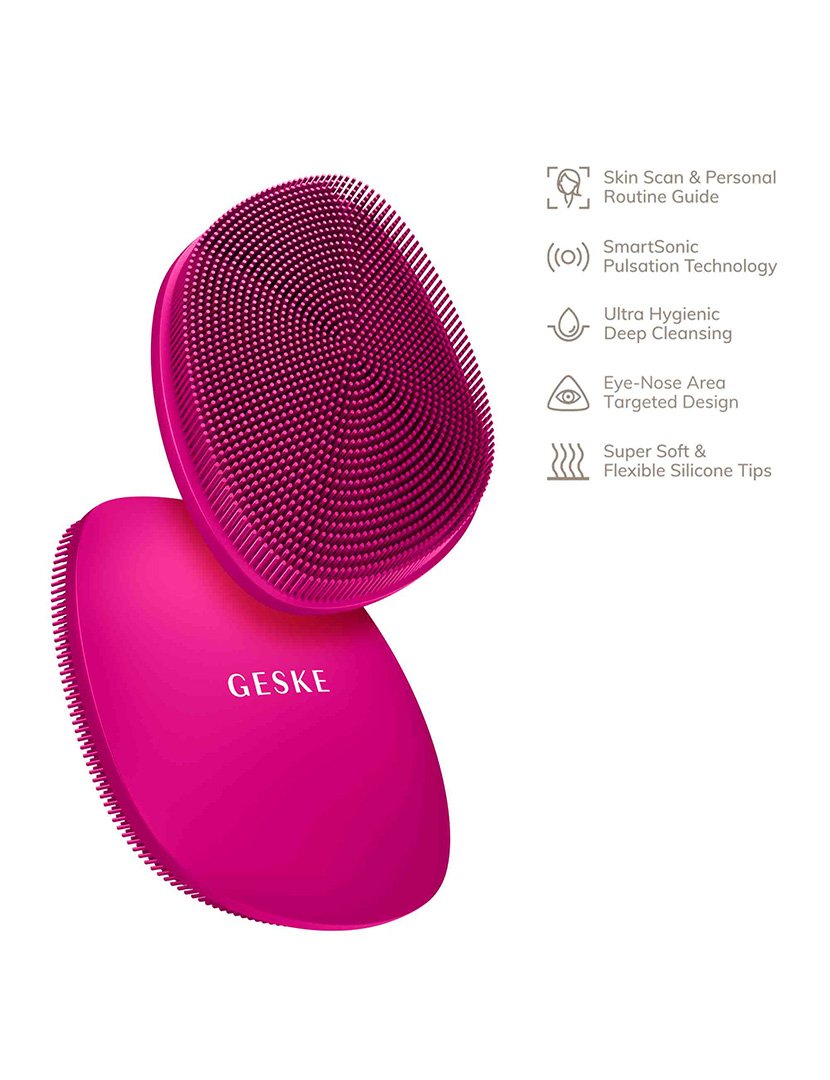 Escova de Limpeza Facial 4 em 1 - Magenta