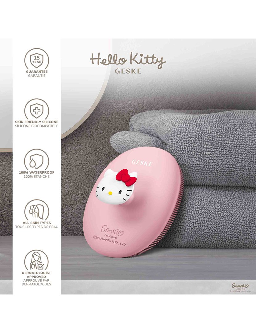 Escova de Limpeza Facial 3 em 1 - Hello Kitty - Rosa