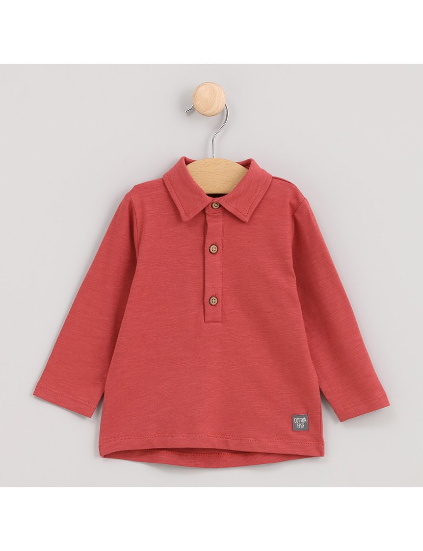 Pólo Menino Manga Comprida Big Mountain Laranja
