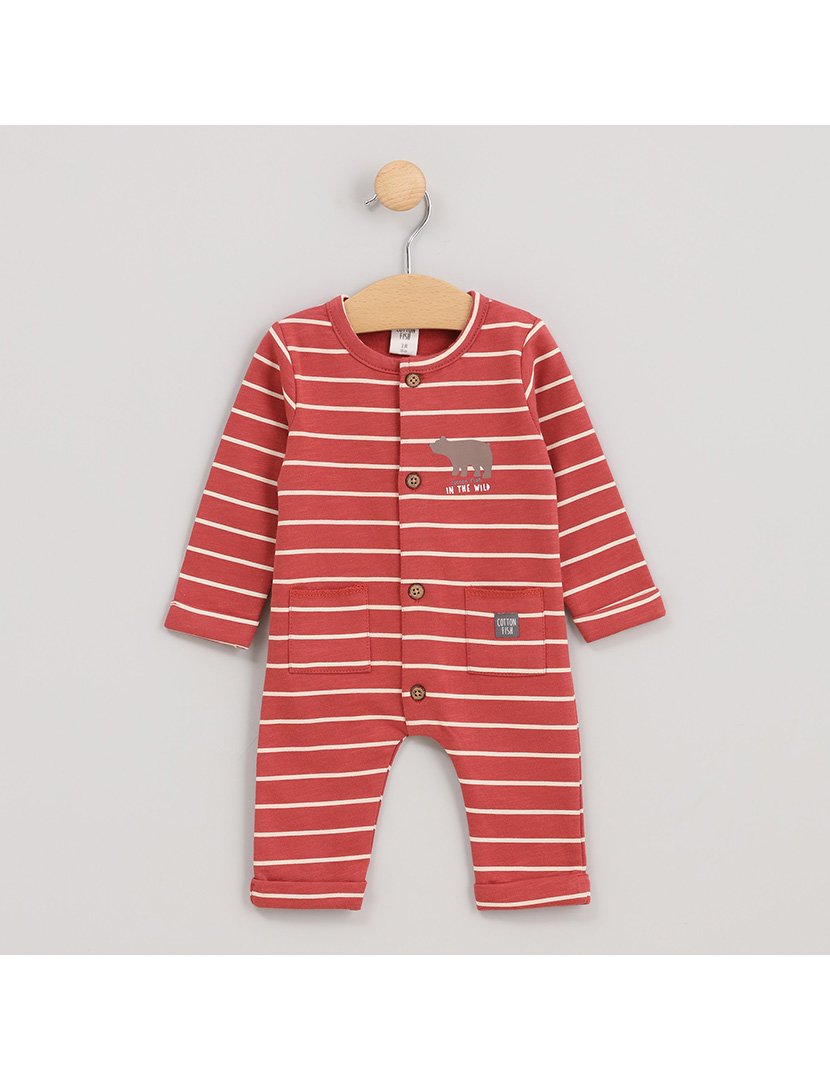 Macacão Menino Listrado de Big Mountain Laranja