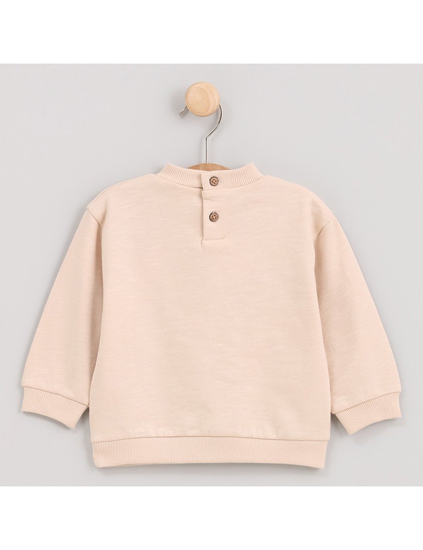 Sweatshirt Menino com Estampa de Urso Big Mountain Bege