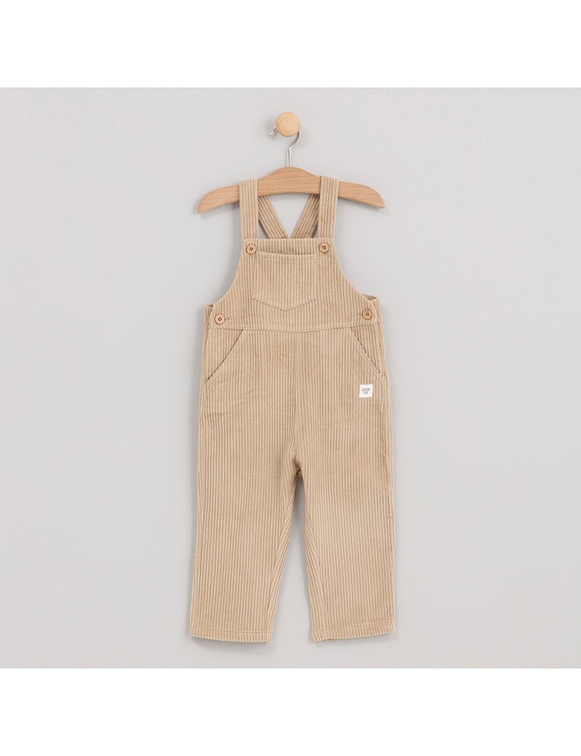 Jardineiras de Veludo Menino Bege