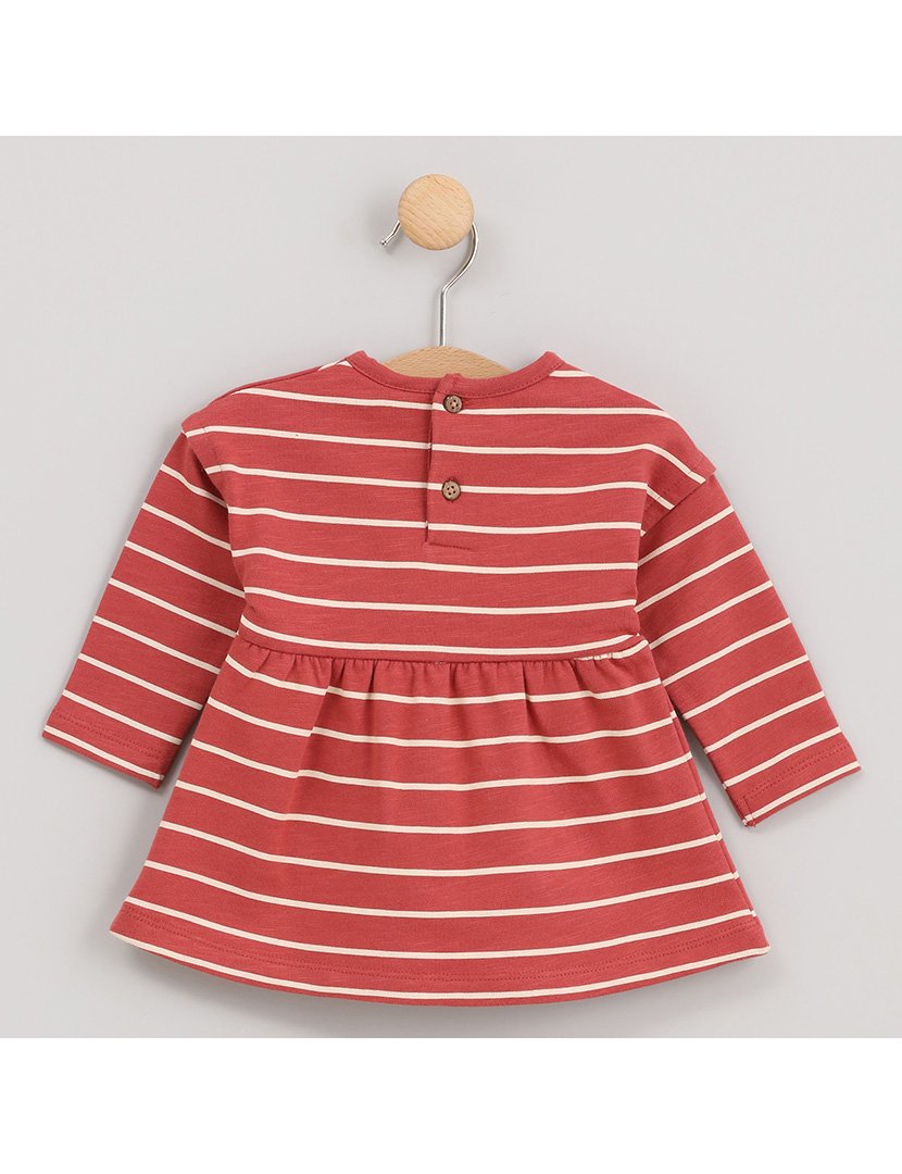 Vestido Menina Manga Comprida Listrado Big Mountain Laranja