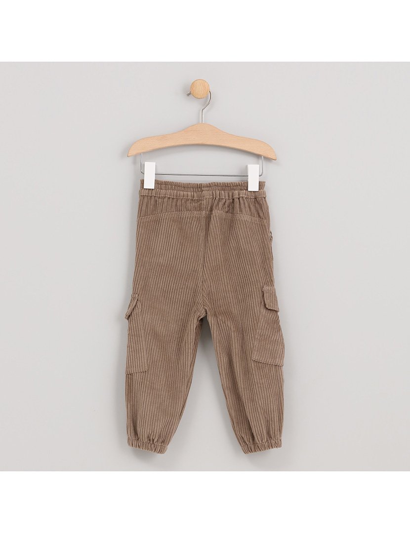 Calças Cargo de Veludo Menino Lovely Fish Castanho