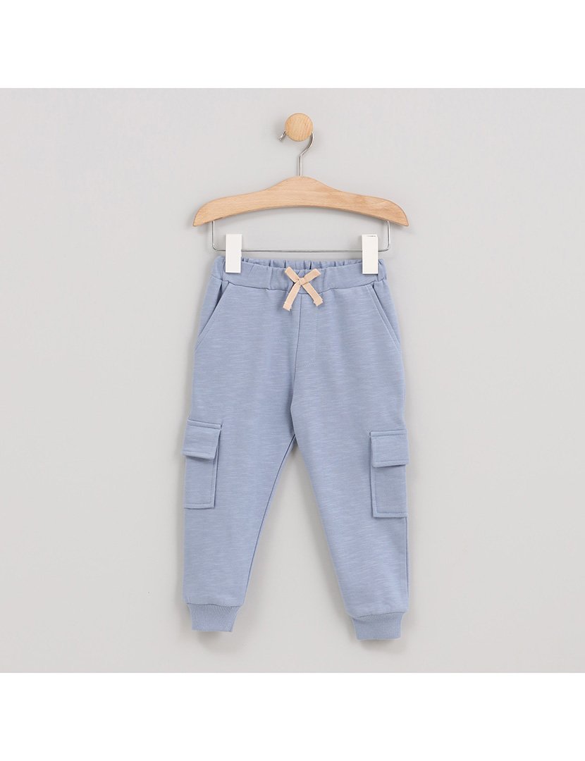 Calças de Fato Treino Menino com Bolsos Laterais Azul