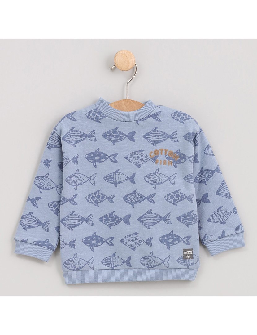 Sweatshirt Menino Lovely Fish Azul