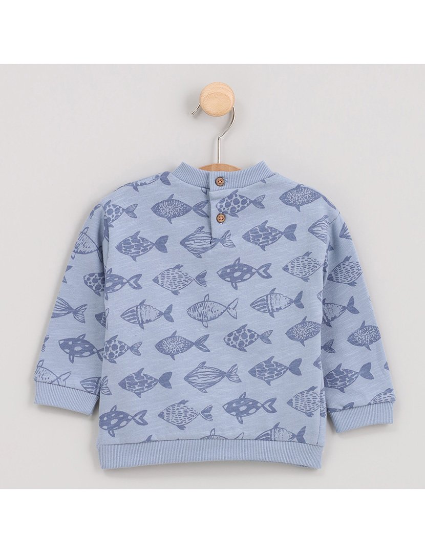 Sweatshirt Menino Lovely Fish Azul