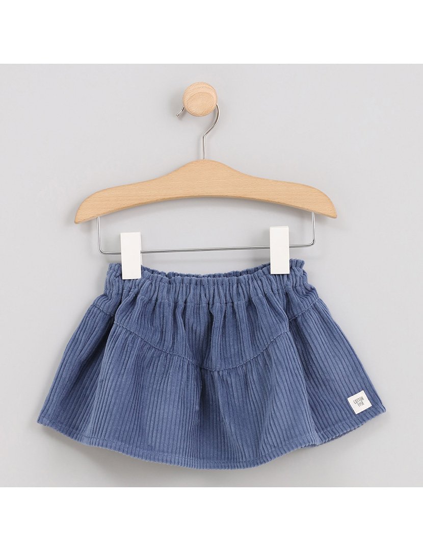 Saia de Veludo Menina Lovely Fish Azul